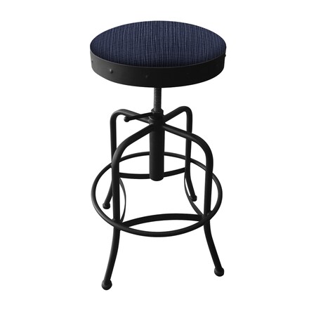 Holland Bar Stool Co Adjustable Stool, Black Wrinkle, Graph Anchor Seat 910BW014